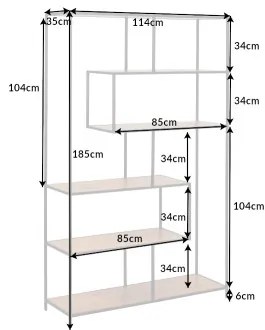 Knižnica/Regál 42024 115cm Slim Line Divoký Dub - Komfort-nábytok