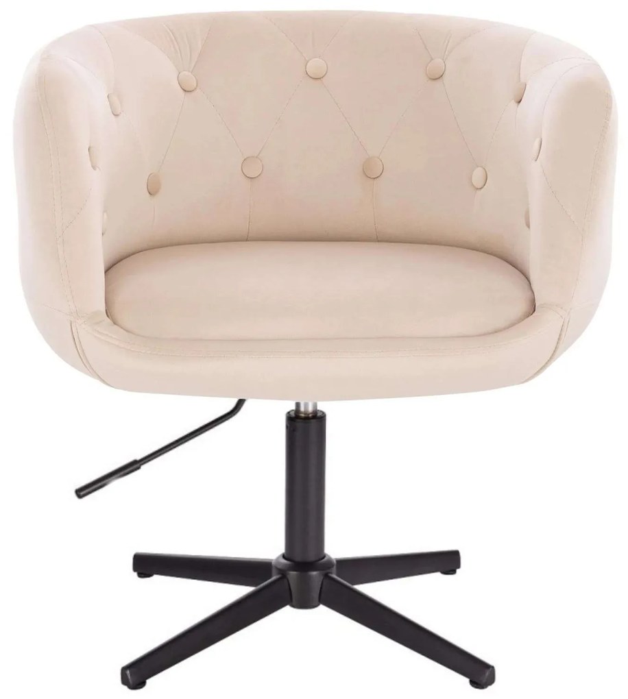 LuxuryForm DESIGN Kreslo MONTANA VELUR na čiernom kríži - krémové