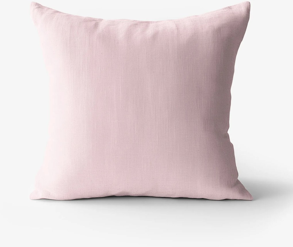 Goldea obliečka na vankúš z ľanovej zmesi - púdrovo ružová 50 x 70 cm