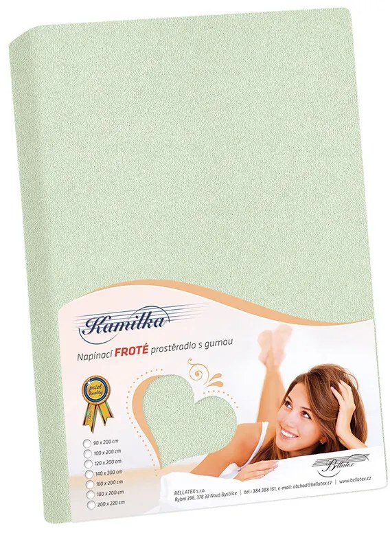 Bellatex Froté prestieradlo zelená šalviová, 200 x 220 cm