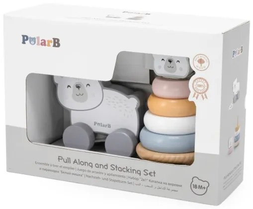 Ťahacia súprava a pyramída Viga 44227 PolarB - medvedík