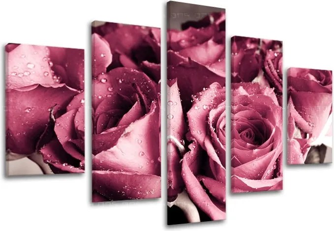 Obraz na stenu 5 dielny KVETY XOBKV139E50 - 150x100 cm