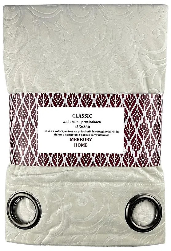 Záves Classic na priechodkách 135x250 ecru Merkury Home