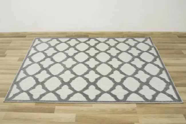 Šnúrkový koberec Stella D403A tmavosivý / svetlosivý
