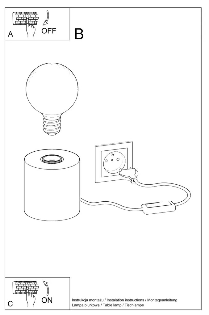 Sollux Lighting Stolová lampa SALGADO betón