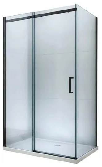 Mexen OMEGA sprchovací kút 160x70cm, 8mm sklo, čierny profil-číre sklo, 825-160-070-70-00