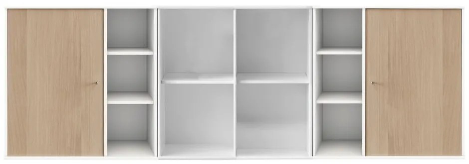Biela nástenná komoda v dubovom dekore Hammel Mistral Kubus, 206 x 69 cm