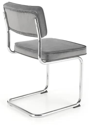 Jedálenská stolička VALDA — kov, látka, sivá