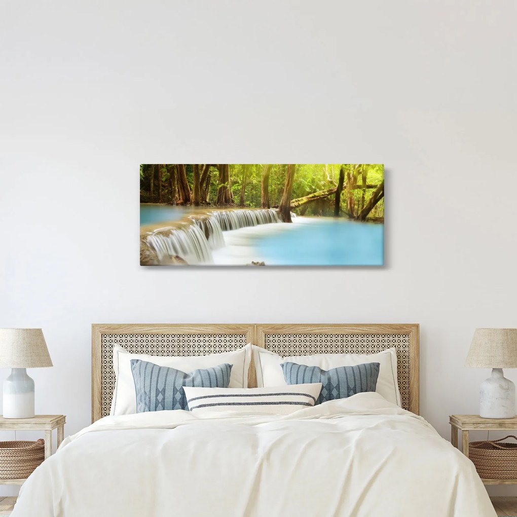 Obraz Huay Mae Kamin vodopádu v lese (120x50 cm)