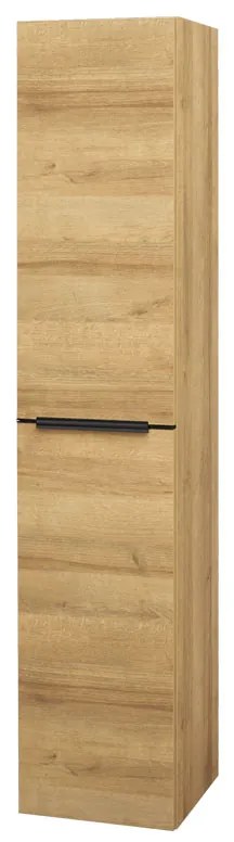 Mereo Mereo, Mailo, kúpeľňová skrinka vysoká 170 cm, čierne madlo, MER-CN524LPB