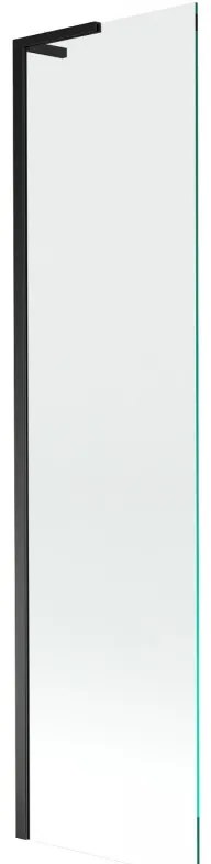 Mexen Next L, 1-krídlová vaňová zástena 50 x 150 cm, 6mm číre sklo, čierny profil, 895-050-000-03-00-70
