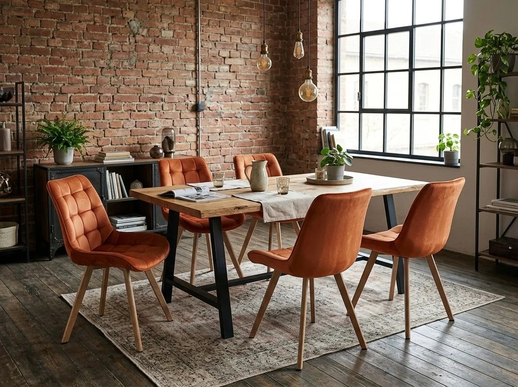 Jedálenská stolička SORIA VELVET, tehlová