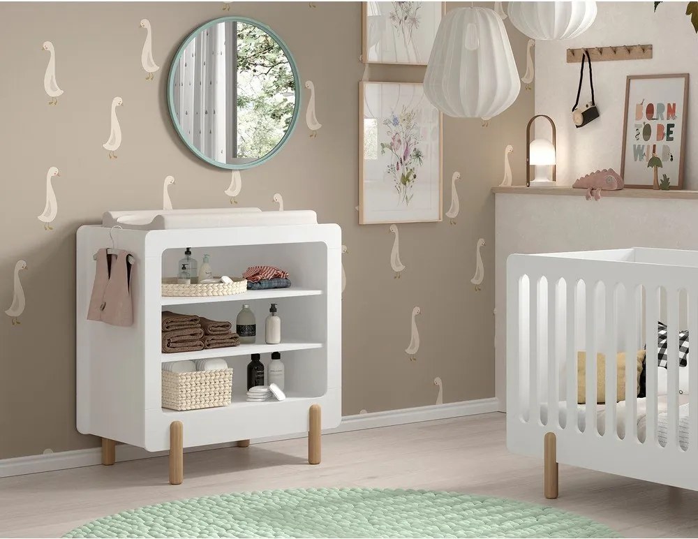 Biela detská komoda s prebaľovacím pultom 88x95x57 cm Smile – Vipack