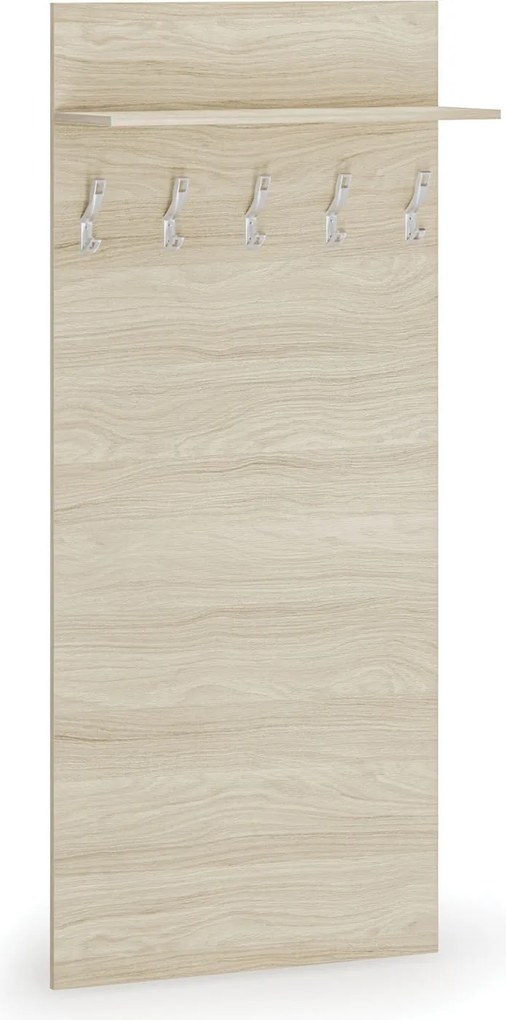 Vešiaková stena HORIZONT, 5 háčikov, polica, roky vodorovne, dub prírodný