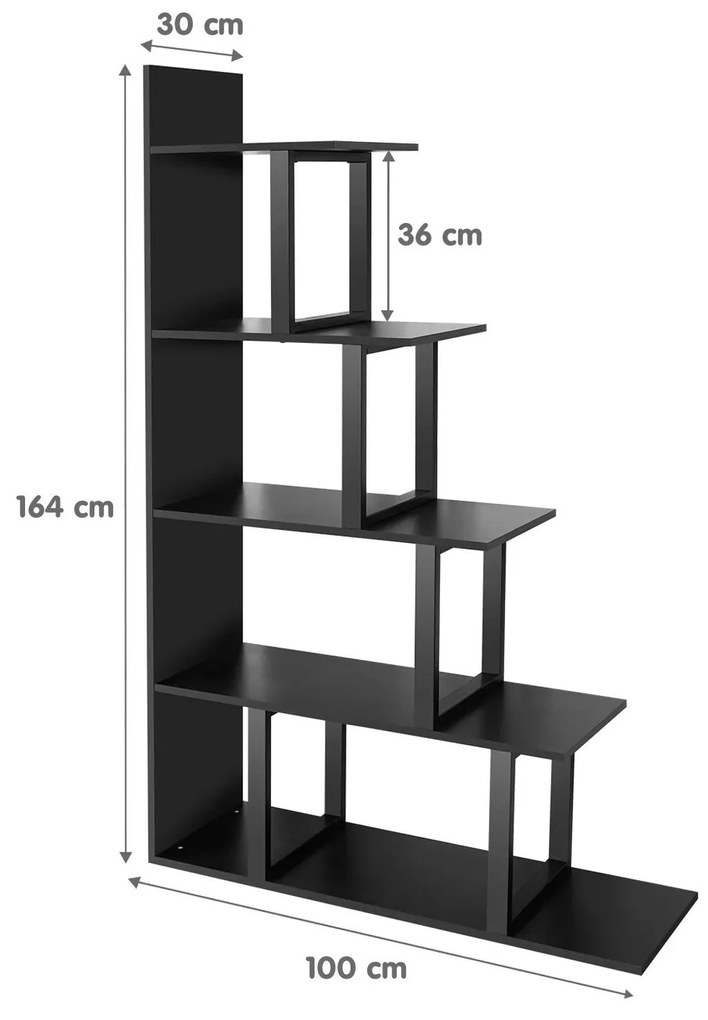 Regál Saidy (čierna). Vlastná spoľahlivá doprava až k Vám domov. 1088618