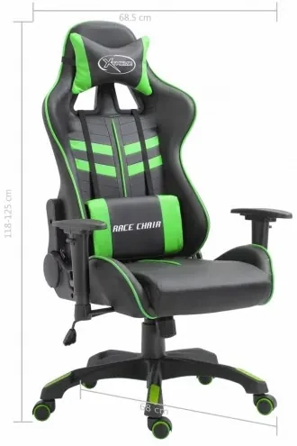 vidaXL Herná stolička, zelená, umelá koža-