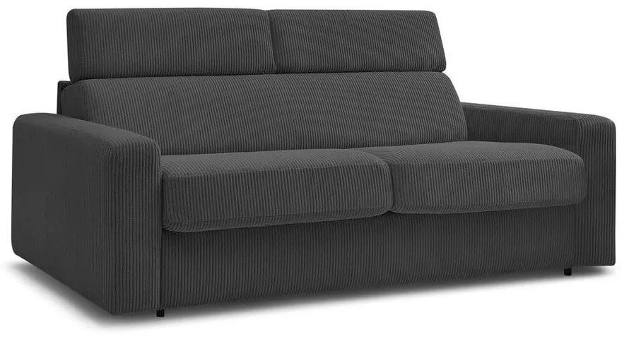 Tmavosivá menčestrová rozkladacia pohovka 195 cm Monaco – Bobochic Paris