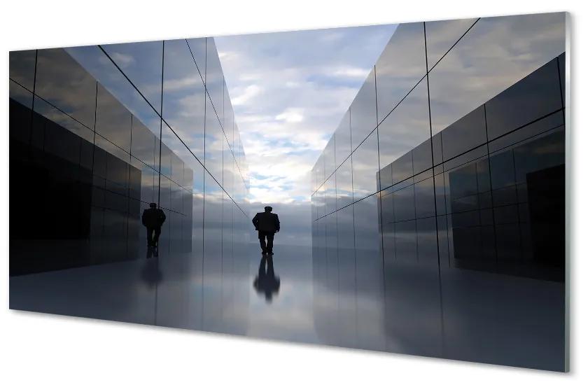 Sklenený obraz zrkadlá neba 120x60 cm