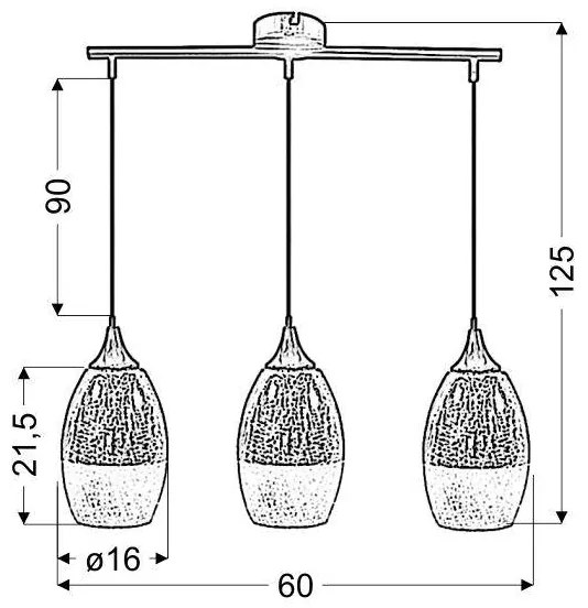 Luster na lanku CELIA 3xE27/60W/230V