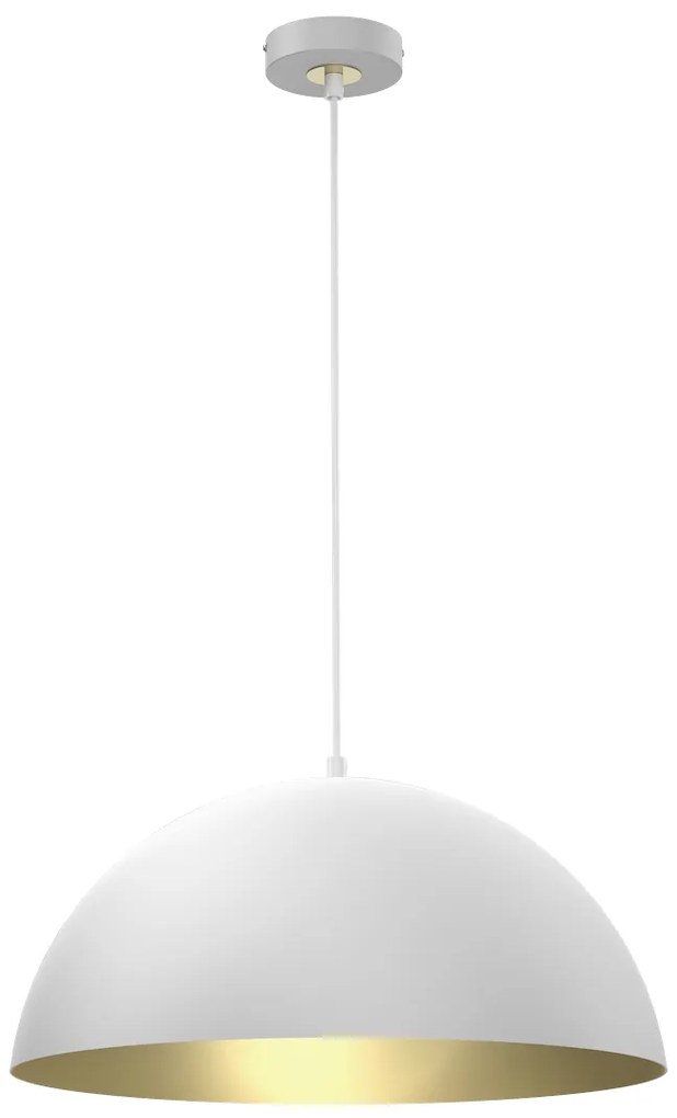 EUlight Závesné svietidlo Beta, 1x zlaté/biele kovové tienidlo, (fi 35cm), w/g