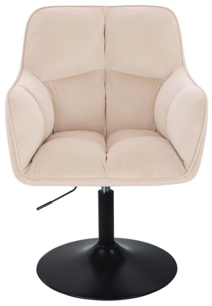 LuxuryForm DESIGN Kreslo AMALFI VELUR na čiernom tanieri - krémové