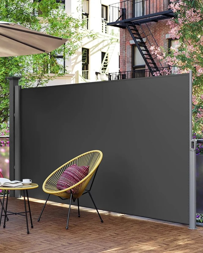 Bočná markíza Orrine 200x400 cm tmavosivá