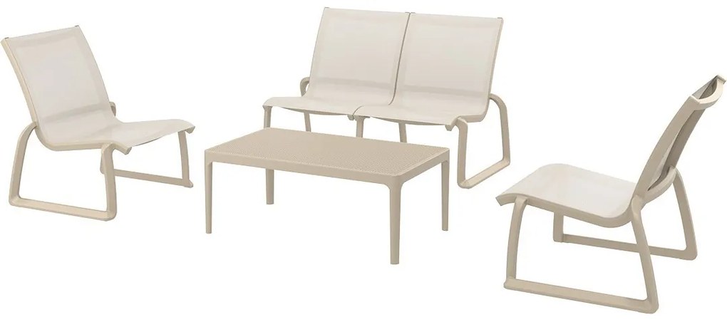 PACIFIC LOUNGE záhradný set bez podrúčok taupe