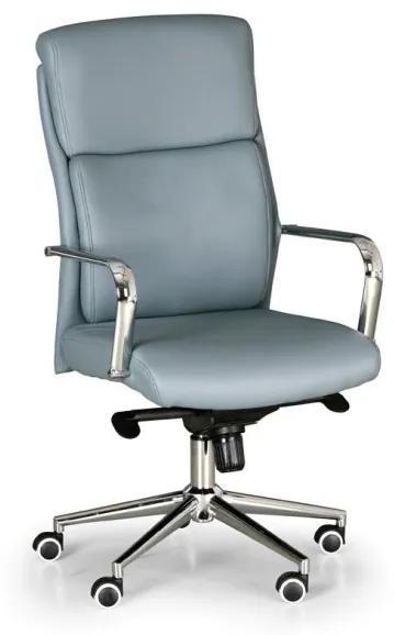 Kožená kancelárska stolička VIRO, sivá