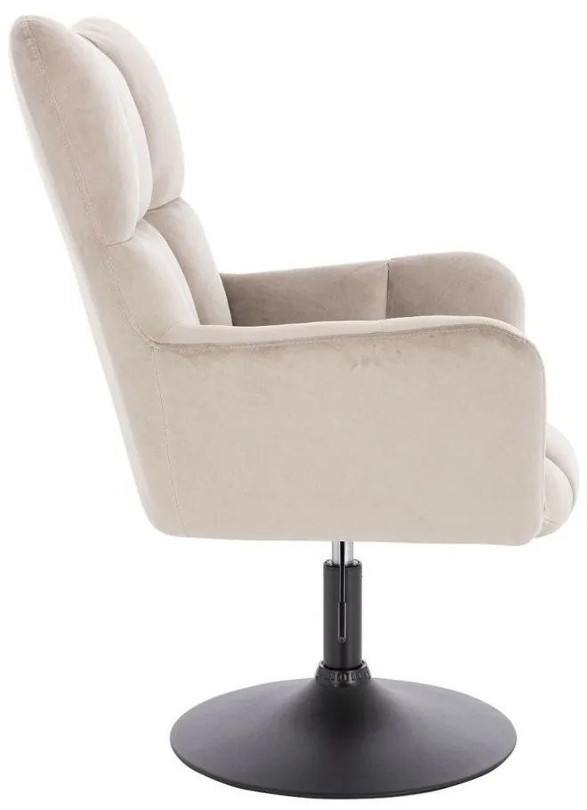 LuxuryForm DESIGN Otočné kreslo AURORA VELUR na čiernom tanieri - latte