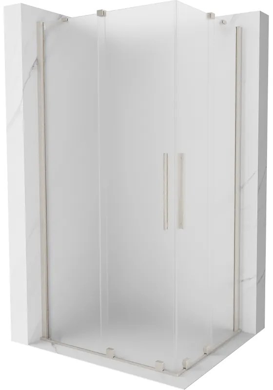 Mexen Velar Duo, sprchový kút s posuvnými dverami 100 x 90 cm, 8mm sklo námraza, brúsená oceľ, 871-100-090-32-97