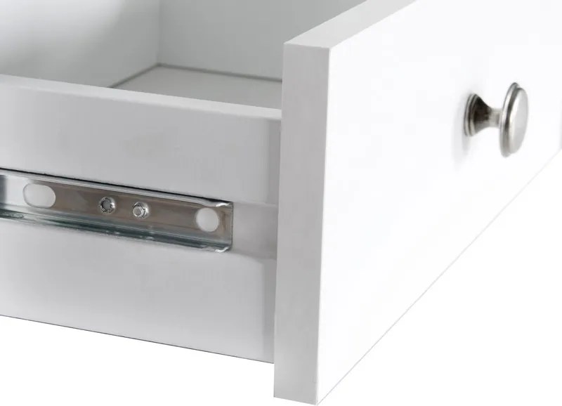 Široká úložná vitrína Landwood, biela