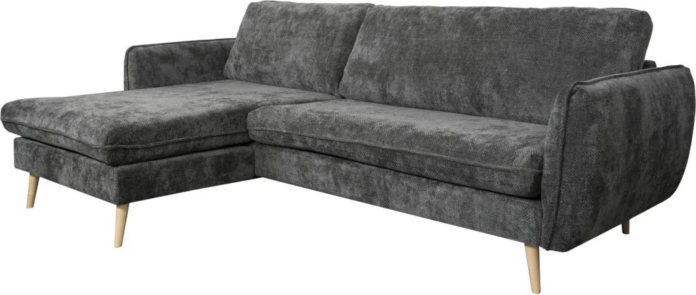 Rohová sedačka Salma, grafitová tkanina, univerzálna pravá/ľavá