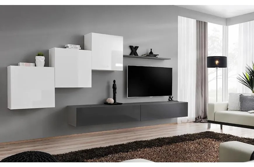 Obývacia stena Switch X Biely/Grafit