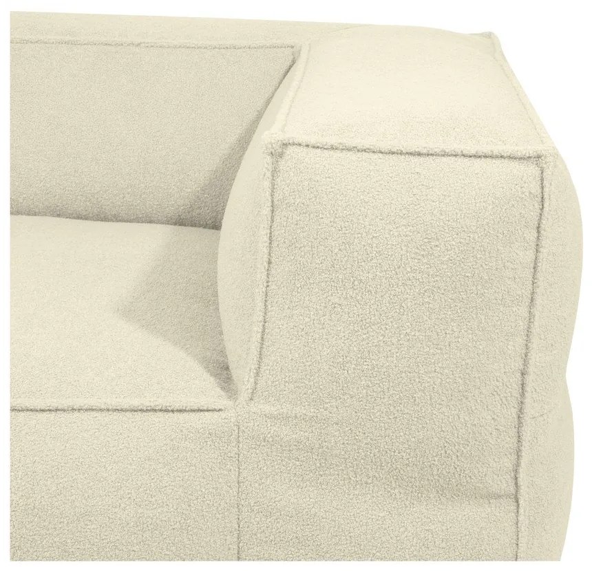 Krémový sedací vak z textílie buklé Mass Corner 150 Right – SLOWDOWN