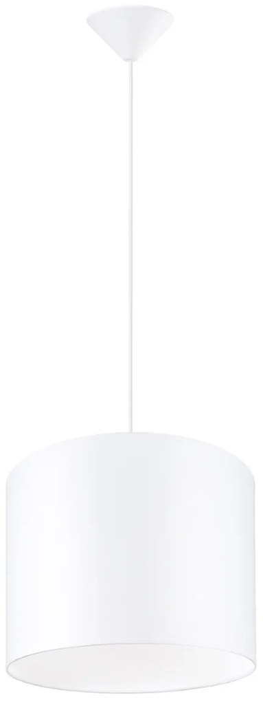 Závesné svietidlo Nova, 1x biele textilné tienidlo, (fi 30 cm)
