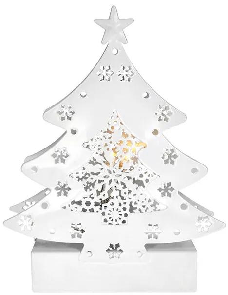 Solight 1V218 LED dekorácia, vianočný kovový stromček, 2x AA, IP20, biela, teplá biela