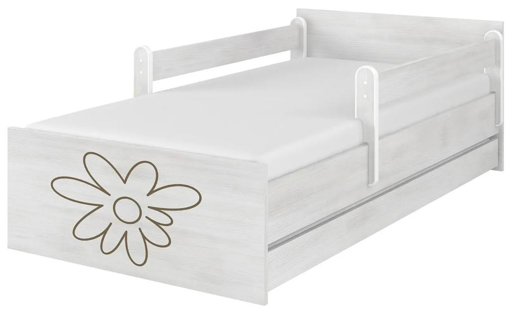 Raj posteli Detská posteľ  " gravírovaný kvet " MAX biela