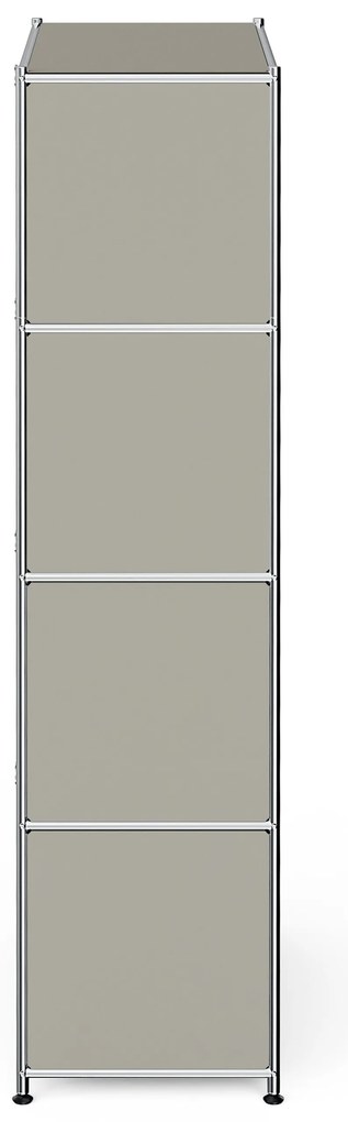 Vysoký kovový regál »CN3« so 4 priehradkami, svetlosivý