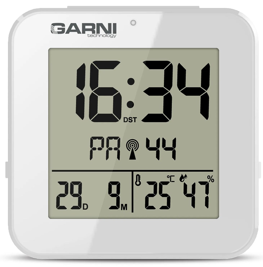 GARNI technology Digitálny budík s meraním vnútornej teploty a vlhkosti GARNI 138W