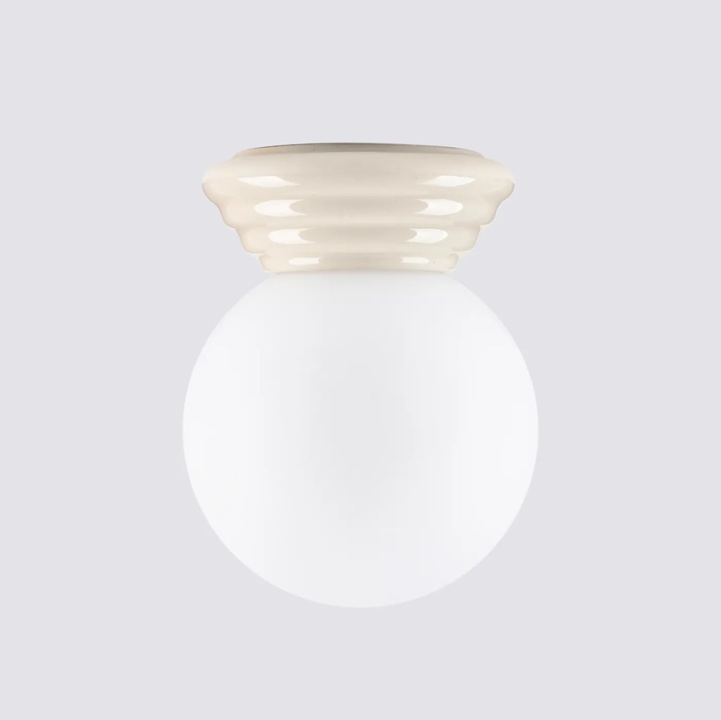 Stropné svietidlo Zori, 1x biele sklenené tienidlo, be