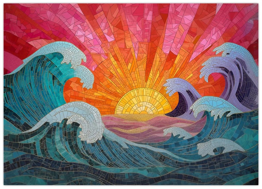 Obraz - Mozaika vĺn (70x50 cm)