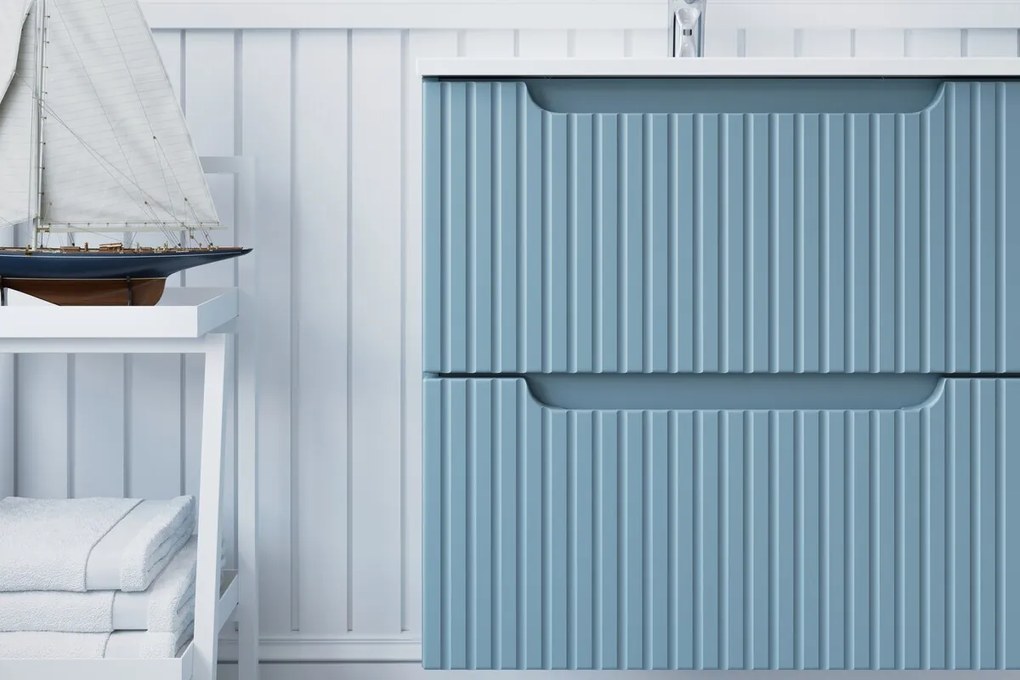 Závěsná skříňka pod umyvadlo Nova Denim 82-60-40-2S modrá