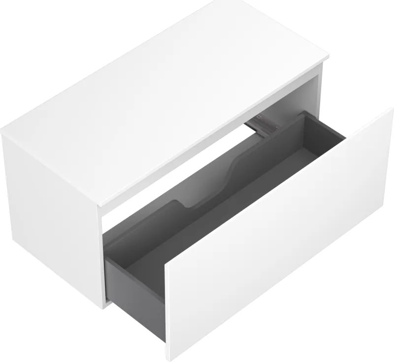 Mexen Orio, kúpeľňová skrinka 100 cm s hornou časťou, 1 zásuvka, biela matná, 91A10-10047-1-BFC01