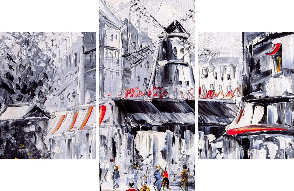 Obraz - Ulica v Paríži, olejomaľba (90x60 cm)