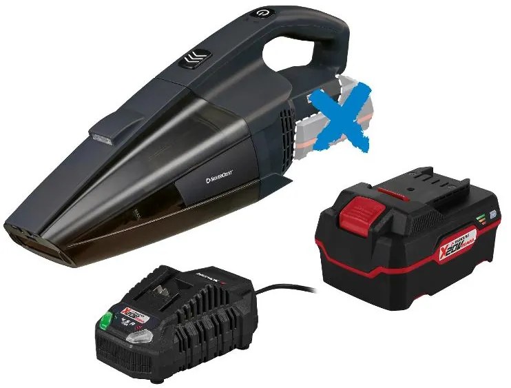 Silvercrest® Aku ručný vysávač 20 V Shsa 20-Li B1 + Akumulátor 20 V/4 Ah + Nabíjačka 20 V/4,5 A (800011227)