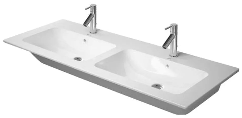 Duravit ME by Starck - Dvojumývadlo do nábytku 1300x490 mm, s prepadom, biela 2336130000