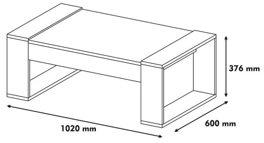 Konferenčný stolík VENUS 38x102 cm krémová/hnedá