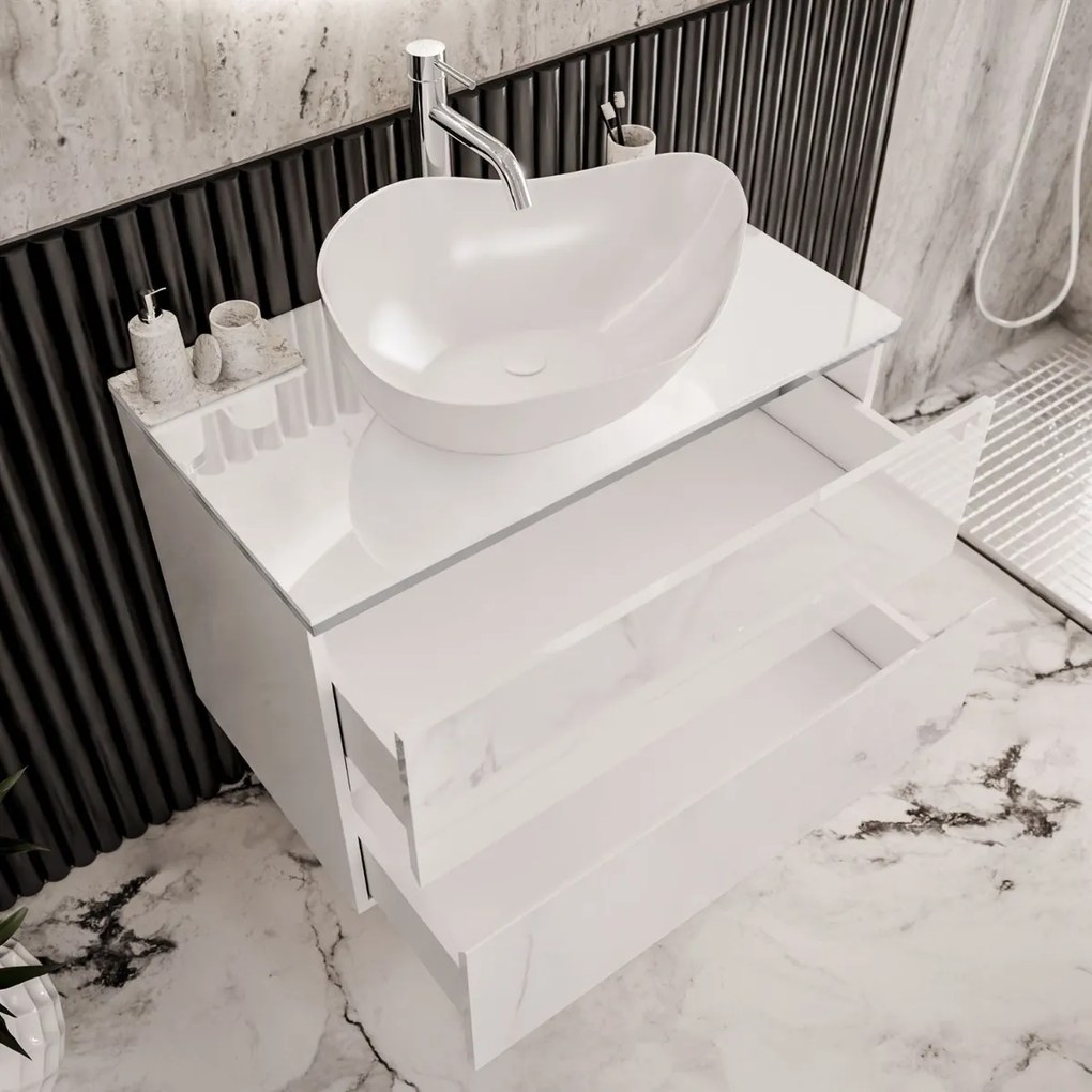 KÚPELŇOVÁ SKRINKA NESSIE BIELÝ LESK + STRIEBORNÁ