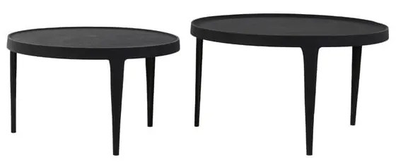 Čierne okrúhle konferenčné stolíky v súprave 2 ks ø 75 cm Tobias – Light &amp; Living
