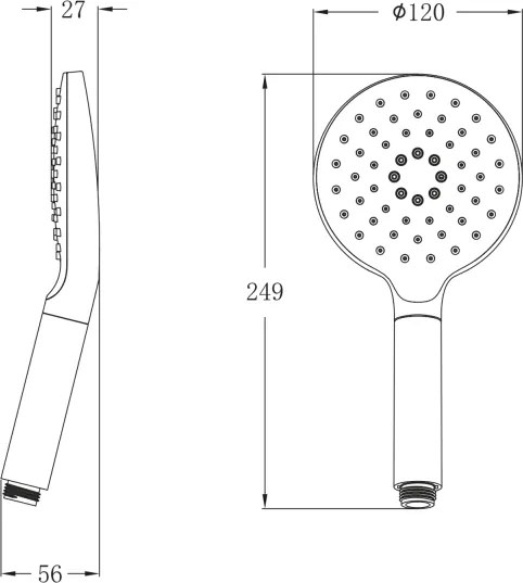Sapho - Ručná otočná sprcha lesklý chróm